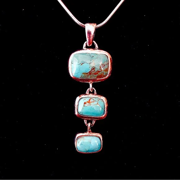 $96 Estate Pendant, Earrings & Chain Marked BARSE Copyright 925 - Picture 4 of 8